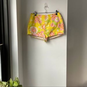 VINTAGE Neon Floral Cotton Shorts